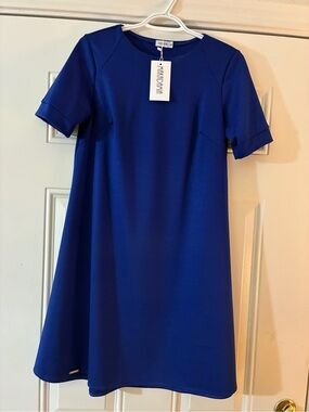 Kensie Royal Blue Short Sleeve A-Line Dress